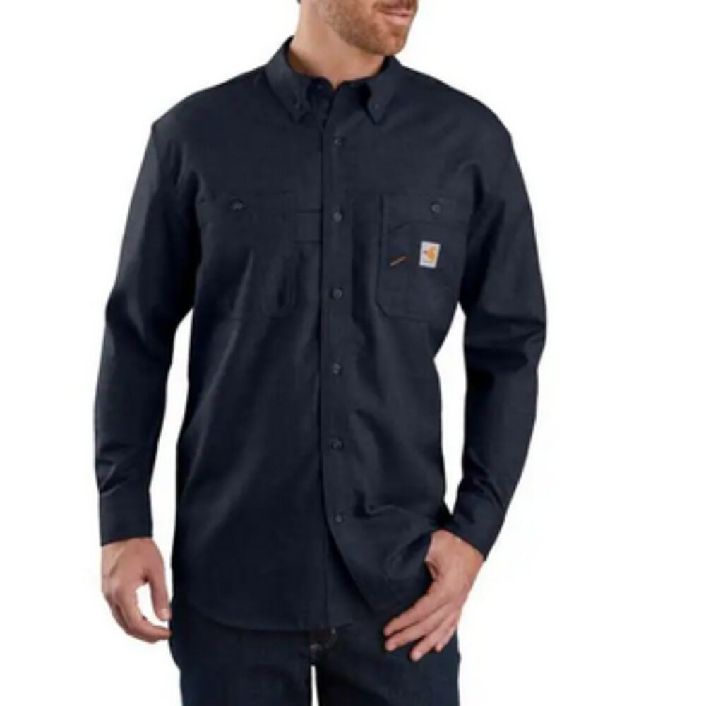 CARHARTT Men's Loose Fit Lightweight Long-Sleeve Button-Front Shirt Size L-Tall